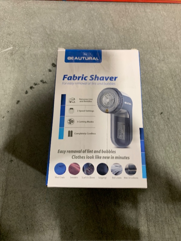 Photo 1 of BEAUTURAL Fabric Shaver and Lint Remover, Sweater Defuzzer with 2-Speeds, 2 Replaceable Stainless Steel Blades, Battery Operated, Remove Clothes Fuzz, Lint Balls, Pills, Bobbles Gray