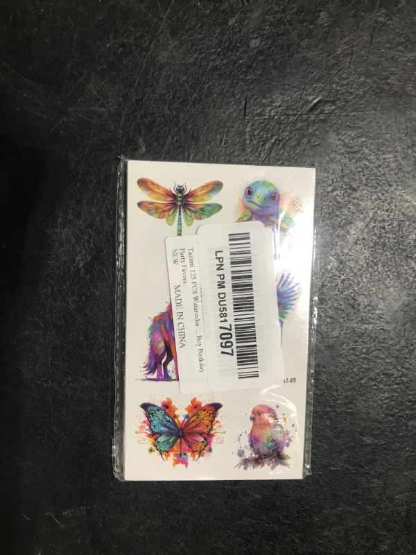 Photo 1 of Tazimi 125 PCS Watercolor Animals Temporary Tattoo Stickers For Kids- Colorful Ocean Animals Waterproof Tattoos for Girls Boy Birthday Party Favors