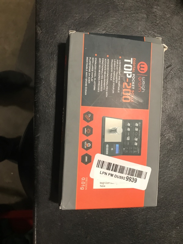 Photo 1 of Weigh Gram 200g Digital Pocket Gram Scale 0.01g Accuracy, 200g x 0.01g Mini Digital Grams Scale, Small Food Scale, Jewelry Scale, Ounces Grains Scale With100g Calibration Weight
