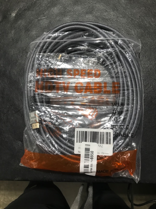 Photo 1 of looyotul 4k Hdmi Cable 50ft Ultra High Speed HDMI 2.0 Cable 4K@60HZ 3D ARC Gold Plated Connector Ethernet Audio Video Return HDMI Cord for UHD TV Monitor Laptop Xbox PS4/PS5 Roku TV ect.(Silvery) ?