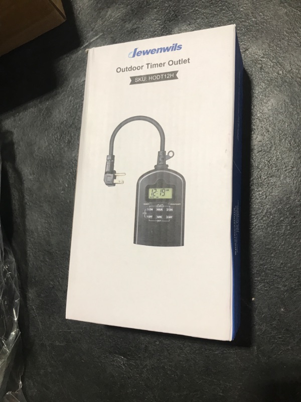 Photo 1 of DEWENWILS Outdoor Timer Outlet Waterproof, Outdoor Digital Timer for Lights, Programmable with 2 Grounded Outlets, for Home and Garden, 15A, 1/2HP, Heavy Duty, ETL Listed