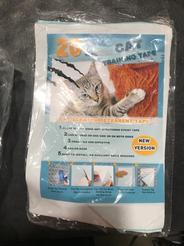 Photo 1 of 20pack Cat Scratch Deterrent Tape, Cat Scratch Furniture Protector, Clear Double Sided Anti Scratching Sticky Tape Couch Protector for Cats Training Tape, Cat Repellent for Furniture