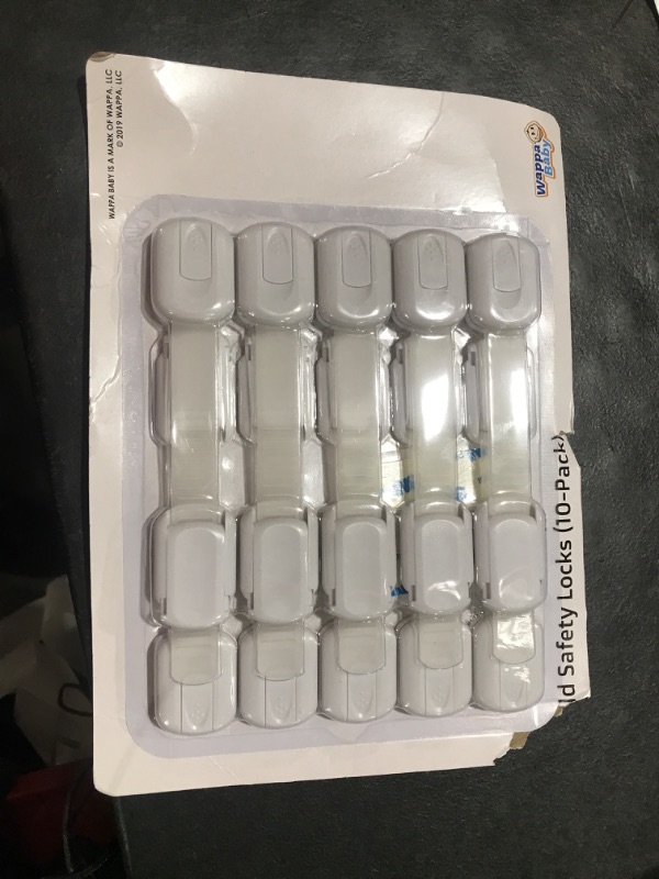 Photo 1 of Child Safety Strap Locks (10 Pack) Baby Locks for Cabinets and Drawers, Toilet, Fridge & More. 3M Adhesive Pads. Easy Installation, No Drilling Required, White