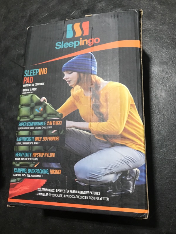 Photo 1 of Light Weight Sleeping Mat for Camping - Ultralight Backpacking Sleeping Pad - Inflatable, Compact Sleep Pad for Hiking and Travel - Portable Backpacker Sleep Mat - 2-Pack - 73.5" x 21.5"