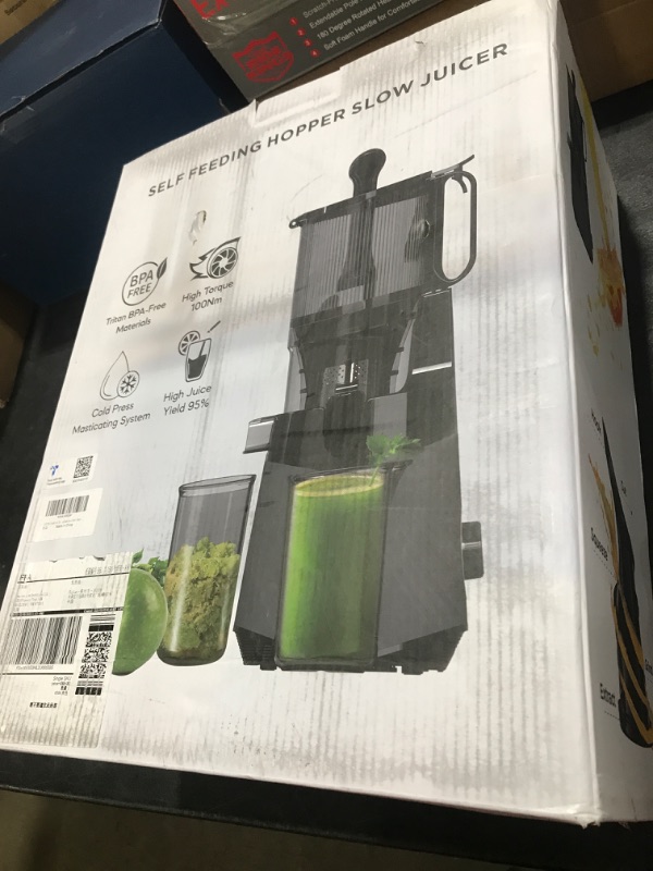 Photo 1 of Cold Press Juicer, 5.8" Extra Large Feed Chute Fit Whole Fruits & Vegetables, 350W Slow Masticating Juicer Machines, Easy to Clean,High Juice Yield?Grey?
