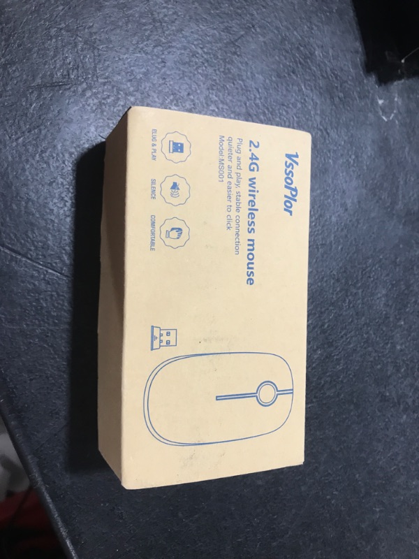 Photo 1 of VssoPlor Wireless Mouse, 2.4G Slim Portable Computer Mice with Nano Receiver for Notebook, PC, Laptop, Computer (Black and Gold)