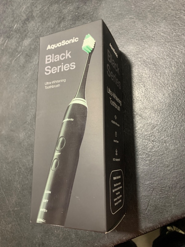 Photo 1 of Aquasonic Black Series Ultra Whitening Toothbrush – ADA Accepted Electric Toothbrush- 8 Brush Heads & Travel Case – 40,000 VPM Electric Motor & Wireless Charging - 4 Modes w Smart Timer