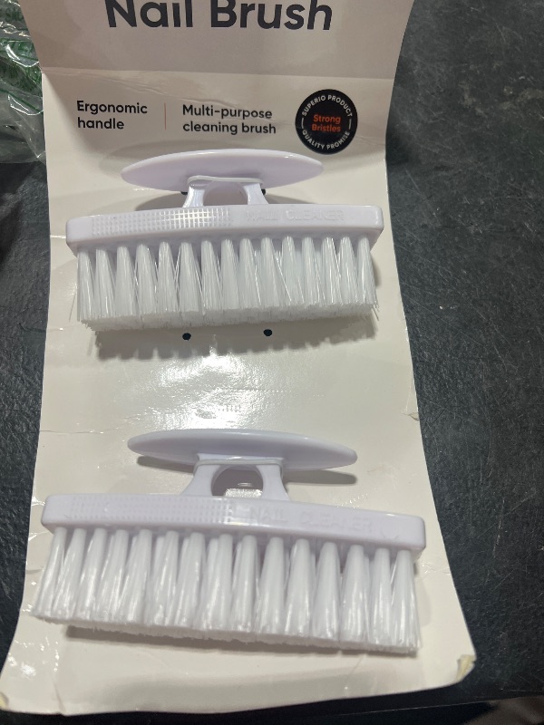 Photo 1 of Nail Brush for Cleaning Fingernails, Nail Scrubber Brush, Toe Foot Hands Fingernail Brush Cleaner- Small Scrub Brush- All-Purpose Stiff Cleaning Brush (2 Pack, White)