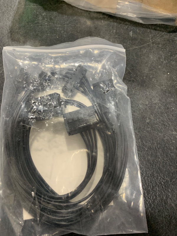 Photo 1 of RuiLing 2pcs Black Motherboard ATX Mini 4 Pin to 2X Right-Angle 15 Pin SATA Hard Drive HDD Power Supply Adapter Cable 18AWG 19.7 Inch for Lenovo