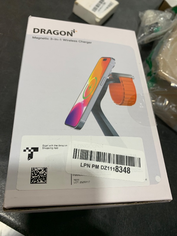 Photo 1 of 3 in 1 Charging Station for Apple Devices,Mag-Safe Charger Stand Fast Charging,Wireless Charger for iPhone 16/15/14/13/12 Series,& AirPods,& iWatch(USB-C Charger Included)