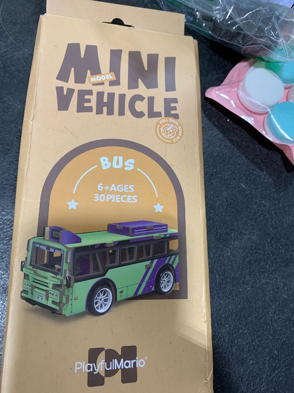 Photo 1 of ArtCreativity 3D Puzzle Car Toy (Bus) - Wooden Car Building Kit for Kids - STEM Wood Building Kit with Pullback Mechanism - Wooden Puzzle Model Car Kit - STEM Projects for Teens
