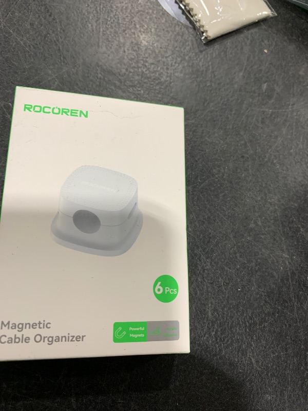 Photo 1 of 6-Pack Magnetic Cable Clips Cord Organizer-Cable Smooth Adjustable, Rocoren Desk Cable Management Accessories,Cable Holder Clips Wire Holder Keeper for Desktop,Nightstand,Wall,Home Office,Phone,Car