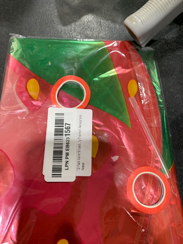 Photo 1 of 12 Pack Gaint Strawberry Balloons 23 Inch Cute Strawberry Balloons for Cute Berry First Birthday Party Themed Decorations