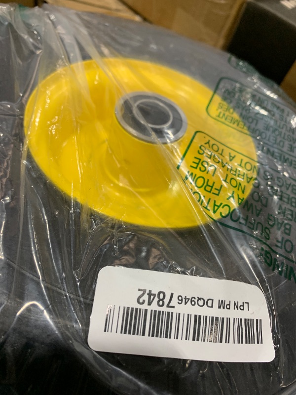 Photo 1 of 4.10/3.50-4" Flat Free Tire and Wheel, 10" Solid Tire with 5/8" Axle Bore Hole with 3/4" & 1/2" Extra Bearings, 2.2" Offset Hub for Wheelbarrow Hand Truck Garden Wagon Cart Trolley Dolly Lawn Mover