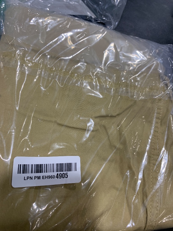 Photo 1 of Men's Lightweight Pull on Casual Pants Cotton Full Elastic Waist Cargo Work Chef Lounge Pant Light Khaki 38
