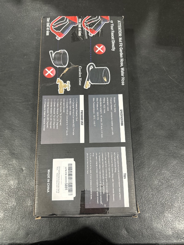 Photo 1 of Tool Daily Deluxe Pressure Washer Gun, with Replacement Wand Extension, 5 Nozzle Tips, M22 Fitting, 40 Inch, 5000 PSI
