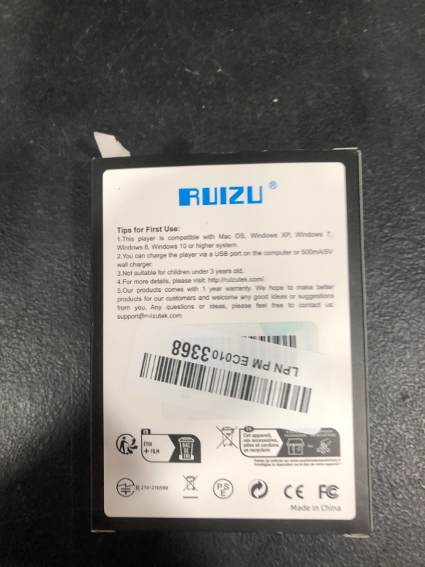 Photo 1 of RUIZU 64GB Clip MP3 Player with Bluetooth 5.3, Portable Music Player with Voice Recorder for Sport Running, FM Radio, Pedometer, A-B Repeat, Audio Video, Shuffle Playback, Support 128GB TF Card, Black
