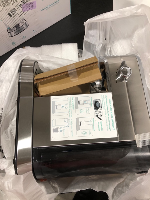 Photo 1 of CASABREWS CM5418 Espresso Machine 20 Bar, Compact Espresso Maker with Steam Milk Frother, Stainless Steel Coffee Machine with 34oz Removable Water Tank for Cappuccino, Latte, Silver