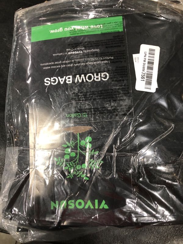 Photo 1 of VIVOSUN 5-Pack 15 Gallon Grow Bags, 500G Thick Nonwoven Fabric Pots with Strap Handles, Multi-Purpose Rings, for Low Stress Plant Training Fruits, Vegetables, and Flowers