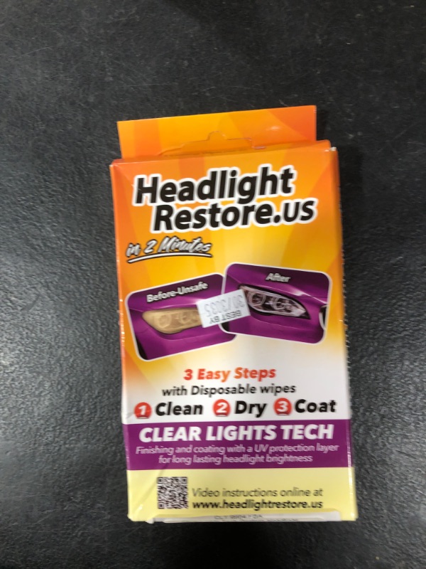 Photo 1 of Headlight Restorer Kit, Easy 3-Step Process Car Headlight Restoration Kit - Headlight Cleaner and protective Wipes