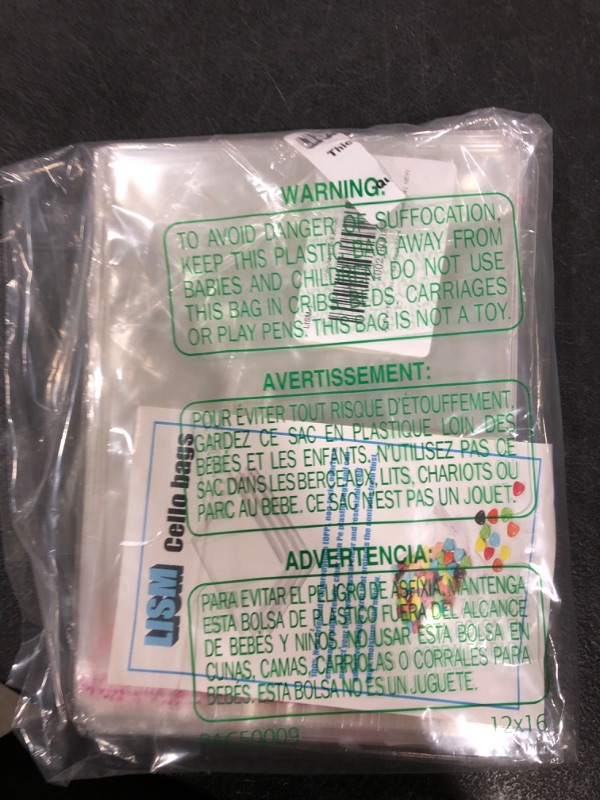 Photo 1 of 200 Pack 6" x 7" Thick Clear Resealable Cello Self Adhesive Seal Bags Packaging Bakery Cookie Cards Gifts Cellophane Poly Bags