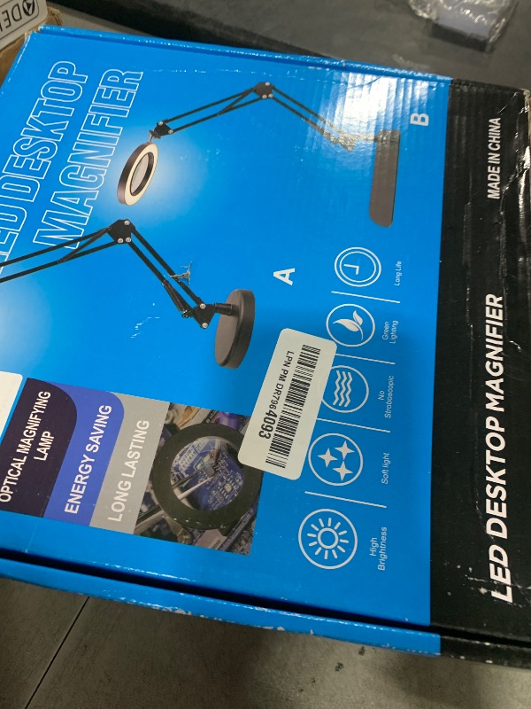 Photo 1 of 10X Magnifying Glass with Light and Stand, Dimmer Adjustable Swing Arm 2-in-1 Desk Lamp and Clamp, LED Lighted Desk Magnifier with Light for Craft Reading Repair Painting Close Work