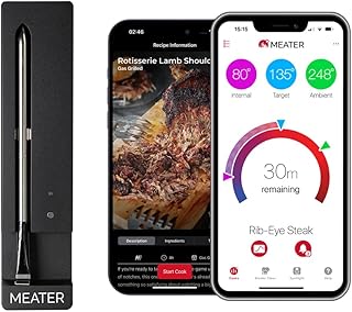 Photo 1 of MEATER SE: Smart Bluetooth Meat Thermometer | Long-Range Wireless Probe for Oven, Grilling, Smoking, BBQ & Air Fryer | Dual Sensors & Guided Cook System | Black Charger
