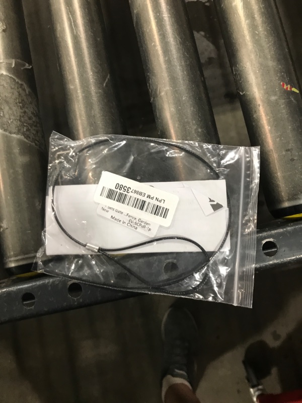 Photo 1 of 1 Piece Gate Latch Cable Pull, Stainless Steel Spring Loaded Latch Kit for Outdoor Gates, Latch Pull Adjustable from 2” to 6” Thick Gates