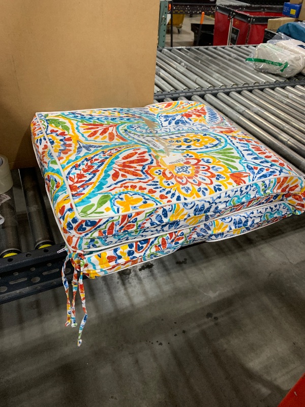 Photo 1 of Melody Elephant Outdoor Bench Cushion, Bench Furniture Cushion 48x18x3 Inch, Porch Swing Cushions for Home Garden Loveseat Couch Sofa Glider, Paisley Multi
