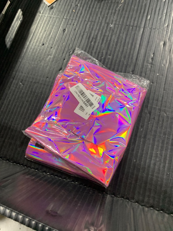 Photo 1 of 4 Pack Iridescent Pink Plastic Tablecloths, FunnyPars Shiny Disposable Laser Rectangle Table Covers, Holographic Foil Tablecloth Iridescent Party Decorations for Birthday Wedding Christmas, 54x108Inch