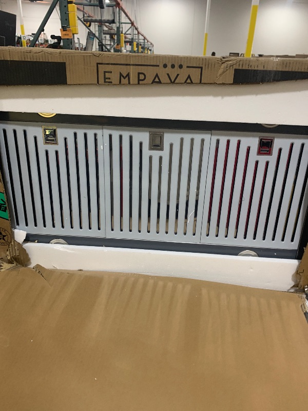 Photo 1 of Empava Island Stove Range Hood Vent 36 Inch Ceiling Mount, 400 CFM | Dual-Sided Touch Control | 3 Speeds | 4 LED Lights | Stainless Steel, Ducted/Ductless (Conversion Kit Not Included)