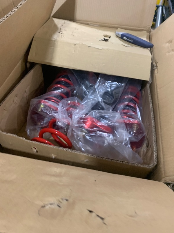 Photo 1 of EVIL ENERGY Coilovers Compatible for Hyundai Genesis 2010-2016, Height Adjustable Lowering Kit, Twin-Tube Coilover Suspension Kit for Comfortable Ride, Red