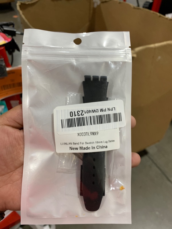 Photo 1 of Lijinlan Replacement Silicone Band for Swatch 17mm 19mm 20mm, Waterproof Wristband Watch Strap for Swatch (19mm, Navy)