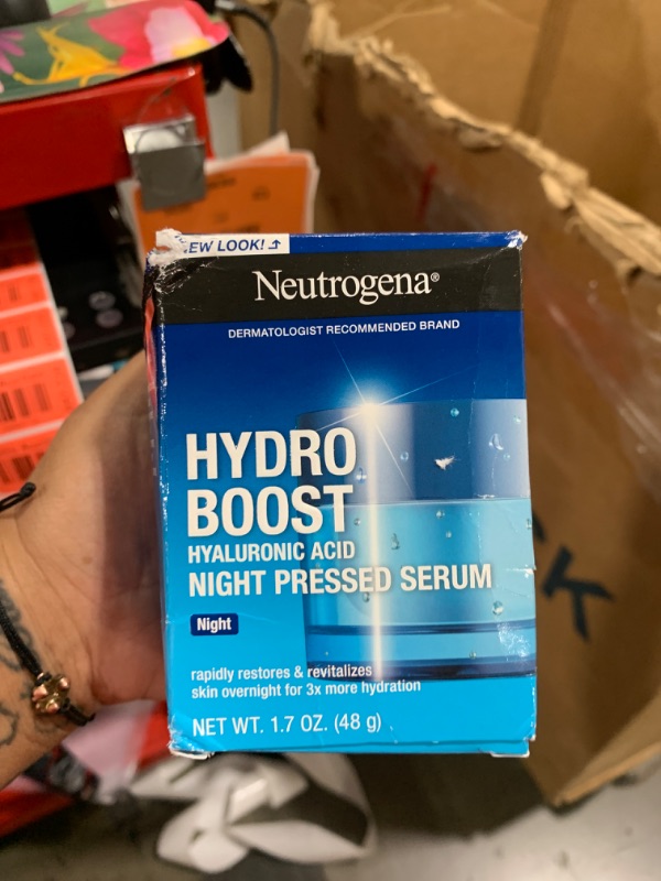 Photo 1 of Neutrogena Hydro Boost Night Pressed Serum, Hyaluronic Acid Face Moisturizer for Normal to Extra Dry Skin, Delivers Overnight Hydration for Restored, Revitalized, Dewy Skin, 1.7 oz