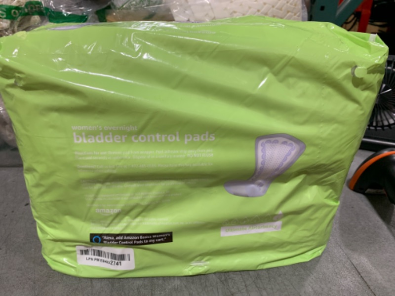 Photo 1 of Amazon Basics Incontinence Pads for Women, Bladder Control, Postpartum, Overnight Absorbency, Unscented, 30 Count