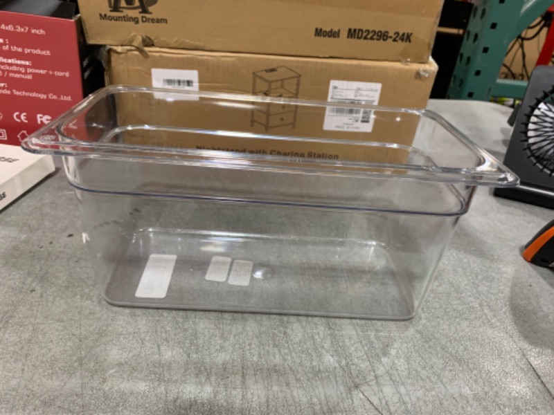 Photo 1 of Carlisle FoodService Products Storplus Food Storage Container Food Pan, Chafing Pan with Spoonable Corners for Catering, Buffets, Restaurants, Polycarbonate (Pc), 1/3 Size 6 Inches Deep, Clear