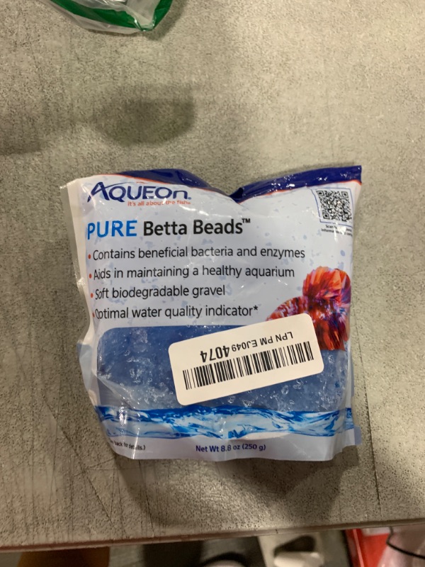 Photo 1 of Aqueon PURE Betta Beads, Water Care for Unfiltered Aquariums, Maintains Clear Water and Helps Breakdown Organic Sludge, Blue