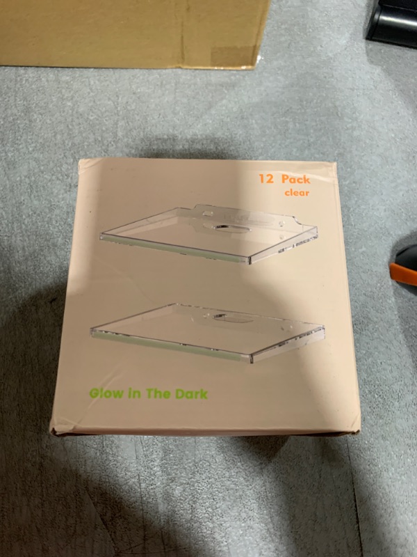 Photo 1 of (12 Pack) Clear Floating Wall Shelf, Wall Floating Shelves for Funko Pop, Action Figures,Security Cameras, Baby Monitors, Speakers or any small accessories.Weight capacity is 3lb installed by screws.