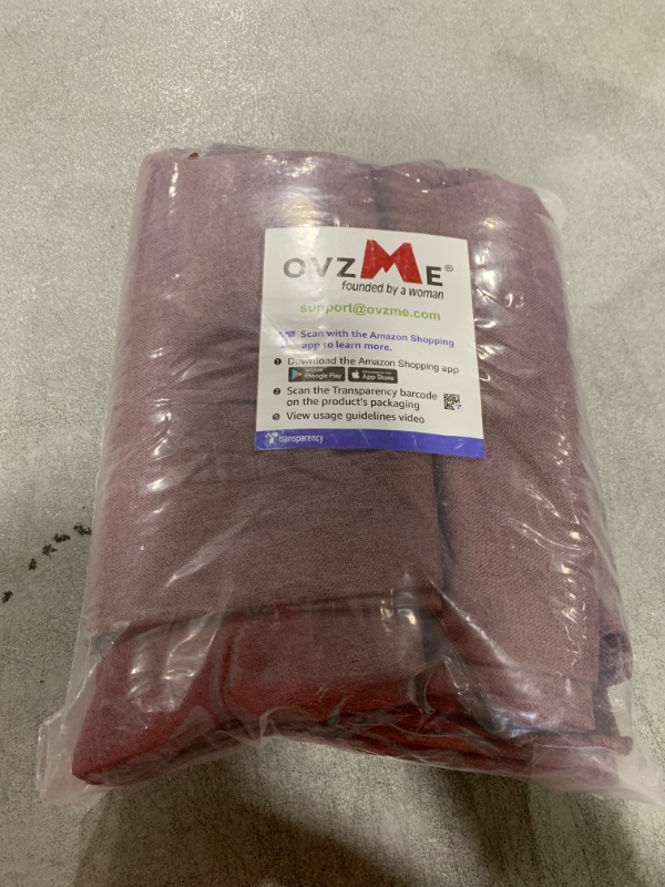 Photo 1 of OVZME Living Room Curtains, 84 Inch Long, 2 Panel, 100% Blackout Faux Linen Textured Grommet Drapes for Bedroom, Nursery (Dark Purple, 40Wx84L)