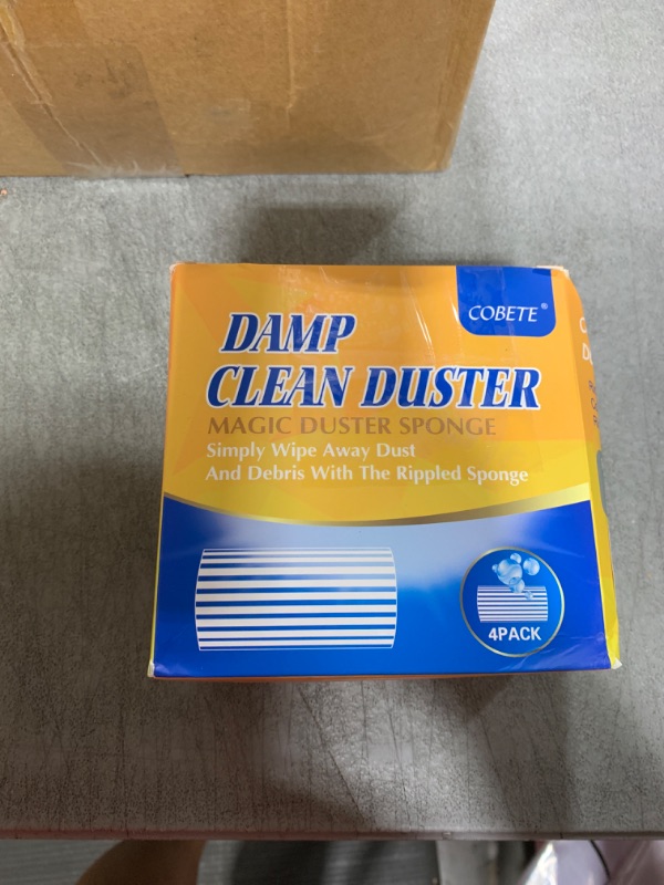 Photo 1 of COBETE Damp Clean Duster Sponge,4pack Magic Sponge Eraser,Reusable Damp Dusting Sponge Household Cleaning for Blinds, Glass, Baseboards,Radiators,Window Track Grooves(Multi Color)