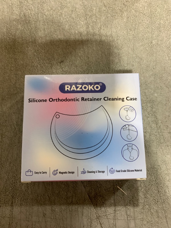 Photo 1 of RAZOKO Silicone Retainer Case with 3 Lanyard Cute Aligner Case Vent Holes Night Mouth Guard Retainer Holder for Girl Women Kids Men for Travel Pink