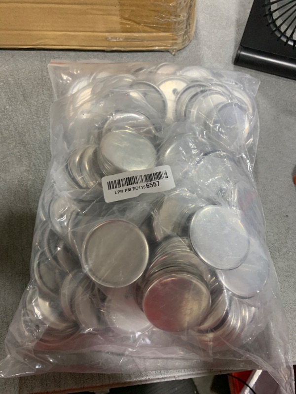Photo 1 of 600 Pieces Blank Button Making Supplies Round Badge Parts Metal Pin Button Kit for Badge Make Machine, Including Metal Shells Back Cover and Clear Film(2.28 Inches)