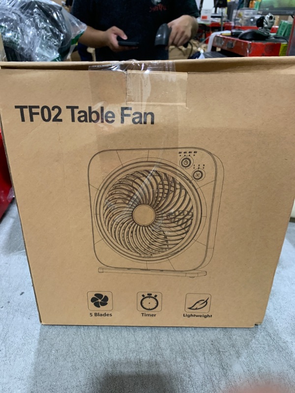 Photo 1 of Cmyfato Portable Table fan, Window Fan,Small Box Fan with 3 Powerful Speed & 4 Timer Setting, 270° Pivoting Quiet Square DC Fan for Home Office Bedroom Bathroom Kitchen