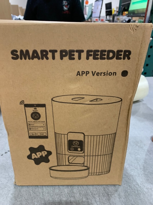 Photo 1 of PAPIFEED Automatic Cat Feeder 3.5L/15 Cup 2.4G WiFi Pet Feeder for Dog Work with Alexa & Echo Timed Cat Food Dispenser for Remote Feeding with Stainless Steel Bowl up to 10 Meals Per Day with APP