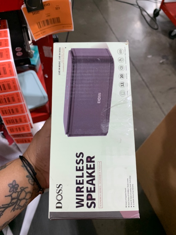Photo 1 of DOSS SoundBox Touch Wireless Bluetooth Speaker with 12W HD Sound and Bass, IPX5 Water-Resistant, 20H Playtime, Handsfree, Portable for Office, Home, Outdoor, Travel- Grey