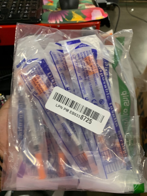 Photo 1 of U-100 1/2ml Syringe with Needle, 31G 5/16" 8mm 1/2cc Syringes, Disposable Individual Package, Pack of 20