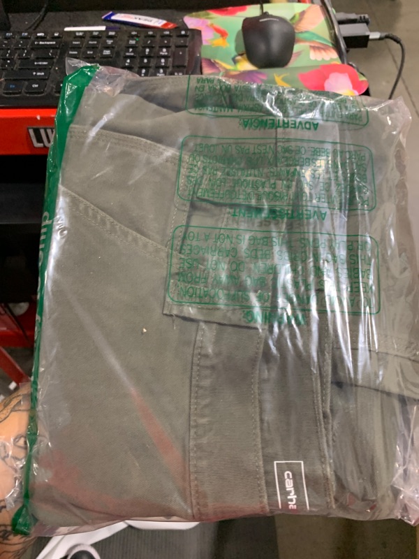 Photo 1 of Carhartt Men's Rugged Flex Relaxed Fit Canvas Double-Front Utility Work Pant, Moss, 34 x 32