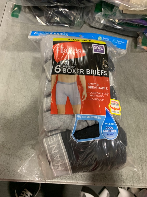 Photo 1 of Hanes Men Hanes Boxer Briefs, Cool Dri Moisture-Wicking Underwear, Cotton No-Ride-up for Men, Multi-Packs Available 2XL