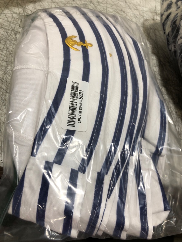 Photo 1 of 6 Pieces Sailor Captain Navy Hat Blue with White Sail Hats for Kid Navy Costume Dressing Up Party Accessory(Classic Style)