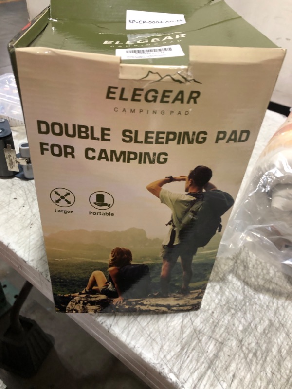 Photo 1 of Elegear Double Sleeping Pad for Camping, 4" Ultra-Thick Self Inflating Camping Pad 2 Person with Pillow Built-in Foot Pump, Portable Camping Sleeping Mat for Backpacking, Hiking, Tent(Army Green Full)
